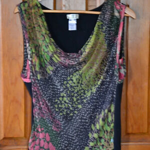 Sheer top with button  detail